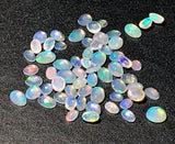 3x4mm-4x6mm Ethiopian Opal Rose Cut Flat Back Cabochons, Natural Fire Rare