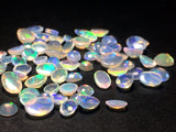 3x4mm-4x6mm Ethiopian Opal Rose Cut Flat Back Cabochons, Natural Fire Rare