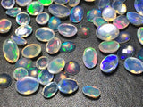 3x4mm-4x6mm Ethiopian Opal Rose Cut Flat Back Cabochons, Natural Fire Rare