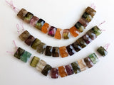 8x12mm Rare Multi Tourmaline Faceted Chewing Gum Cut Beads, Natural Multi