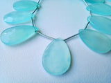 18x27 mm-19x30 mm Aqua Chalcedony Faceted Pear Beads, Huge Aqua Blue Chalcedony