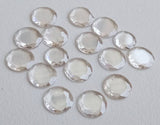 7-8mm Moissanite Diamond, Round Flat Back Clear Synthetic Champagne 5 Pcs