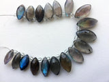 7x12 mm-9x18 mm Labradorite Faceted Marquise Bead, Natural Blue Fire Labradorite