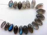 7x12 mm-9x18 mm Labradorite Faceted Marquise Bead, Natural Blue Fire Labradorite