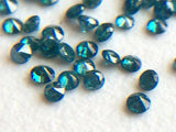 2mm Blue Brilliant Cut Faceted Round Diamond Blue Solitaire (5Pc To 20Pc)