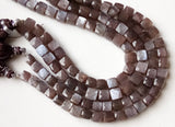 6-7 mm Chocolate Moonstone Faceted Box Beads, Natural Chocolate Moonstone Cube