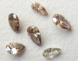 2.5x4-3x5mm Cognac Champagne Faceted Pear Cut Diamond For Jewelry (3Pc To 6Pc)