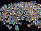 3-4.5mm Ethiopian Opal Round Rose Cut Flat Back Cabochons, Natural Rare Opal