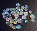 5-7mm Ethiopian Opal Round Rose Cut Flat Back Cabochons, Natural Rare Round