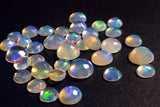 5-7mm Ethiopian Opal Round Rose Cut Flat Back Cabochons, Natural Rare Round