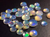 5-7mm Ethiopian Opal Round Rose Cut Flat Back Cabochons, Natural Rare Round