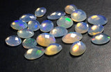 7x9-8x10mm Ethiopian Opal Oval Rose Cut Flat Back Cabochons, 5 Pcs Natural Rare