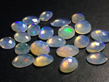 7x9-8x10mm Ethiopian Opal Oval Rose Cut Flat Back Cabochons, 5 Pcs Natural Rare