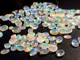 3x4-5x7mm Ethiopian Opal Plain Oval Flat Back Cabochons, Natural Rare