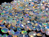 3x4-5x7mm Ethiopian Opal Plain Oval Flat Back Cabochons, Natural Rare