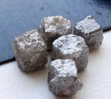 5.5mm Grey Rough Diamond Perfect Cube 1 Pc Loose Diamonds, Raw Diamond