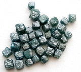 3-4mm Blue Rough Diamond Perfect Cube Diamond For Jewelry (1Pc To 10Pcs)