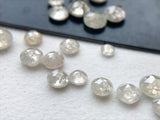 White Rose Cut Diamond Loose Cabochons, 2.3-3.2mm Round Flat Back Diamond for Jewelry (1Pcs To 4Pcs) - PUSPD65