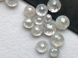 White Rose Cut Diamond Loose Cabochons, 2.3-3.2mm Round Flat Back Diamond for Jewelry (1Pcs To 4Pcs) - PUSPD65
