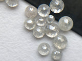 White Rose Cut Diamond Cabochons, 2-3mm Round Flat Back Diamond for Jewelry (2Pcs To 6Pcs) - PUSPD77