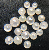 White Rose Cut Diamond Cabochons, 2-3mm Round Flat Back Diamond for Jewelry (2Pcs To 6Pcs) - PUSPD77
