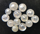 White Gray Rose Cut Diamond Cabochons, 2.5-3.5mm Round Flat Back Diamond for Jewelry (3Pcs) - PUSPD68