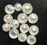 White Gray Rose Cut Diamond Cabochons, 2.5-3.5mm Round Flat Back Diamond for Jewelry (3Pcs) - PUSPD68