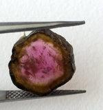 16mm Rare Watermelon Tourmaline Rough Slice, OOAK Slice Pendant For Jewelry