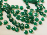 12-19 mm Green Onyx Faceted Heart Beads, Natural Green Onyx Heart Briolettes