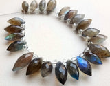 6x13 mm-7x17 mm Labradorite Faceted Marquise, Natural Labradorite Faceted Puffed