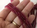 2-4 mm Ruby Plain Rondelle Beads, Natural African Ruby Beads, Ruby For Jewelry