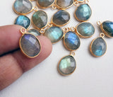 13-16 mm Labradorite Bezel Connectors, Faceted Labradorite Free Form Shape