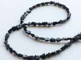 5-7mm Black Rough Diamond Tumbles Conflict Necklace, Diamond Beads (7IN-14IN)