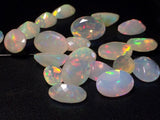 6x7.5mm-7.5x10mm Ethiopian Opal Oval Shape Cut Stone, Fire Rare Ethiopian Opal