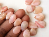 7x9mm - 12x16mm Pink Opal Plain Pear Beads, Natural Peruvian Pink Opal Pear