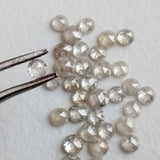 1.5-2mm Light Grey Rare Natural Rose Cut Diamond For Jewelry, Grey Diamond
