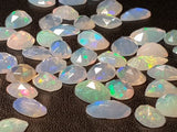 7-9mm Ethiopian Opal Mix Shape Rose Cut Cabochons, Faceted Flat Back