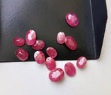 5x7mm-6.5x9mm Ruby Mozambique Oval Cut Stone, 2 Pcs Loose Ruby Gems For Jewelry