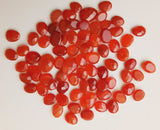 9mm Carnelian Rose Cut Cabochons, Carnelian Faceted Flat Back Cabochons