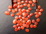 9mm Carnelian Rose Cut Cabochons, Carnelian Faceted Flat Back Cabochons