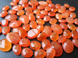 9mm Carnelian Rose Cut Cabochons, Carnelian Rose Cut Flat Back Cabochons