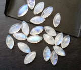 11-12mm Rainbow Moonstone Marquise Shape Cabochons, Loose Flat Back Marquise