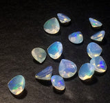 6-7mm Ethiopian Opal Faceted Heart Cut Stone, Fire Opal Faceted Heart Cut Stone