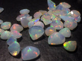 4-6mm Ethiopian Opal Faceted Heart Cut Stone, Fire Opal Faceted Heart Cut Stone