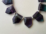 9x13 mm-11x17 mm Fluorite Faceted Shield Beads, Natural Fluorite Faceted Fancy