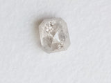 White OOAK Emerald Shaped Diamond, 0.45 Ct 3.6x4.4mm Rose Cut Diamond-PPD46
