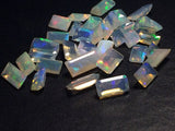 5x7mm-5.5x11mm Ethiopian Opal Emerald Cut Stone, 5 Pcs Natural Faceted Cut Opal