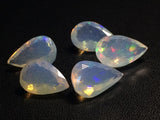 9x13mm Ethiopian Opal Pear Faceted Cut Stone, Natural Faceted Pear Opal Cabochon