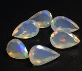 9x13mm Ethiopian Opal Pear Faceted Cut Stone, Natural Faceted Pear Opal Cabochon