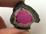 21x24mm Rare Watermelon Tourmaline Rough Slice, OOAK Watermelon Tourmaline Slice